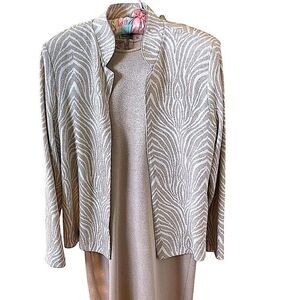 Willi of California
70s Champagne Gold Lurex metallic Knit Dress And Jacket Set